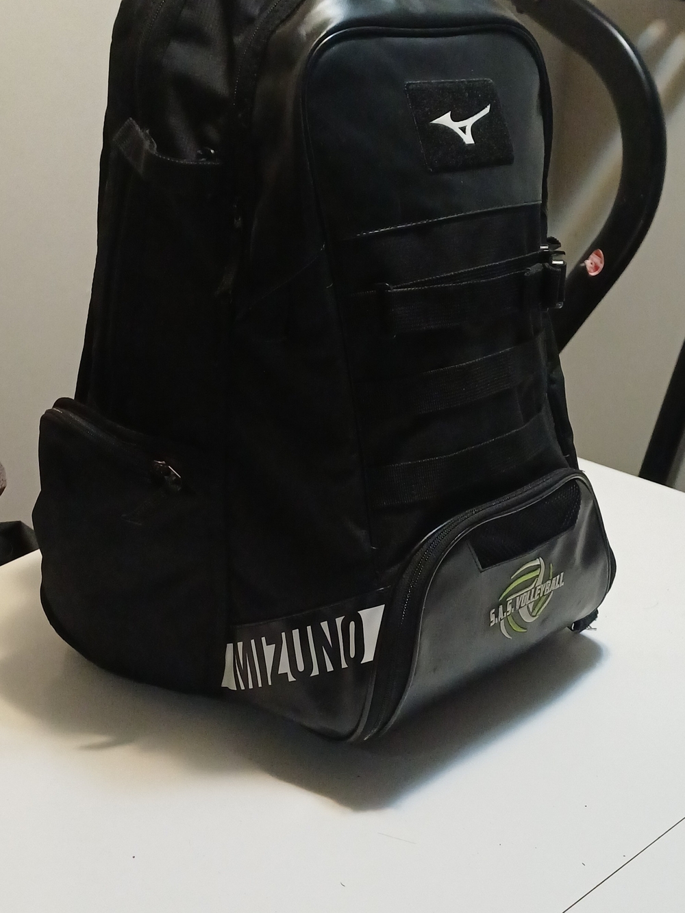 Mizuno Black Sports Backpack with Logo